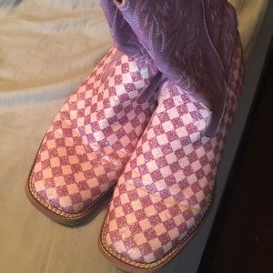 Roper size 7.5 pink/white glitter boots